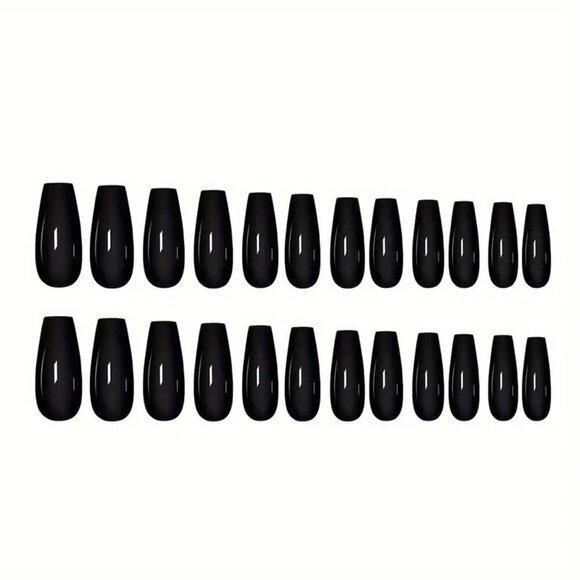 24pcs Long Coffin Press-On Nails – Square Shape | Easy Application Jelly Glue - Picture 6 of 6